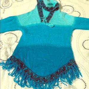 Never worn wool poncho styled jacket